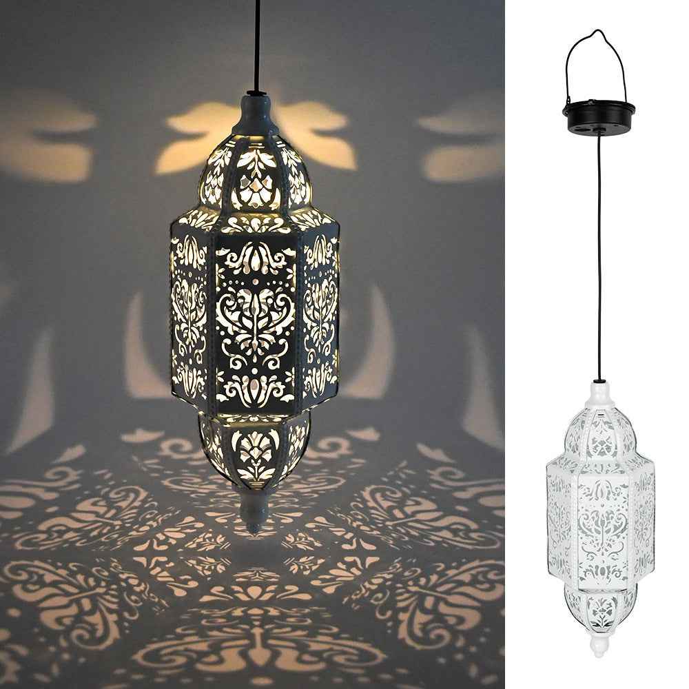 Solar iron hollow projection lamp