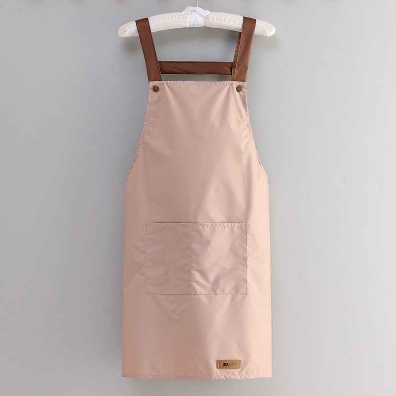 Waterproof Fabric Waist Apron For Kitchen With Oil Proof H Strap Design