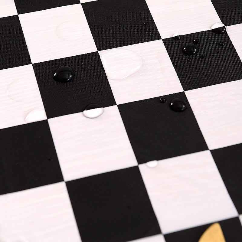 Racing Black White Grid PEVA Disposable Tablecloth For Birthday Party