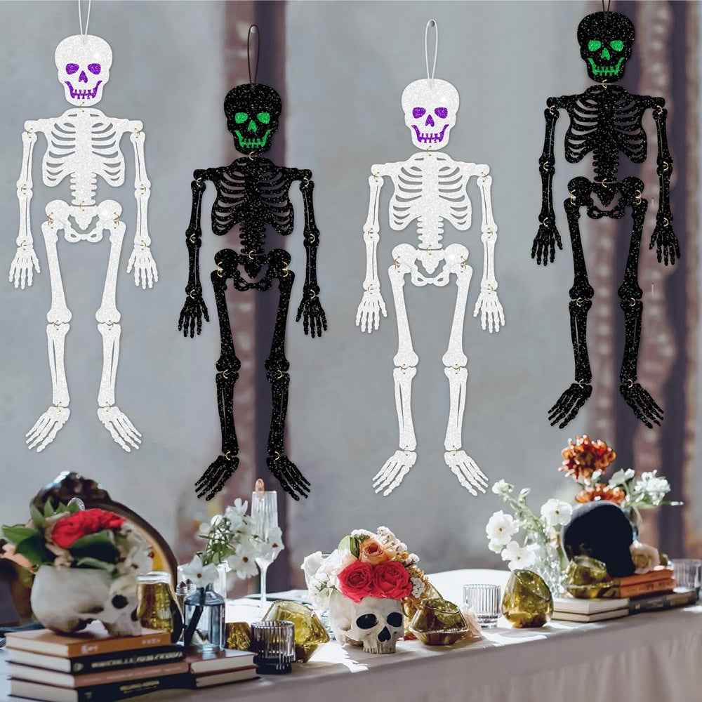 Halloween Party Decorations Flashing Skull Halloween Hanging Ornament Ghost Festival Haunted House Decoration Supplies