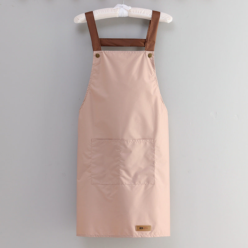 Waterproof Fabric Waist Apron For Kitchen With Oil Proof H Strap Design
