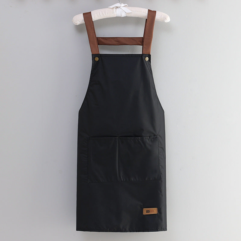 Waterproof Fabric Waist Apron For Kitchen With Oil Proof H Strap Design