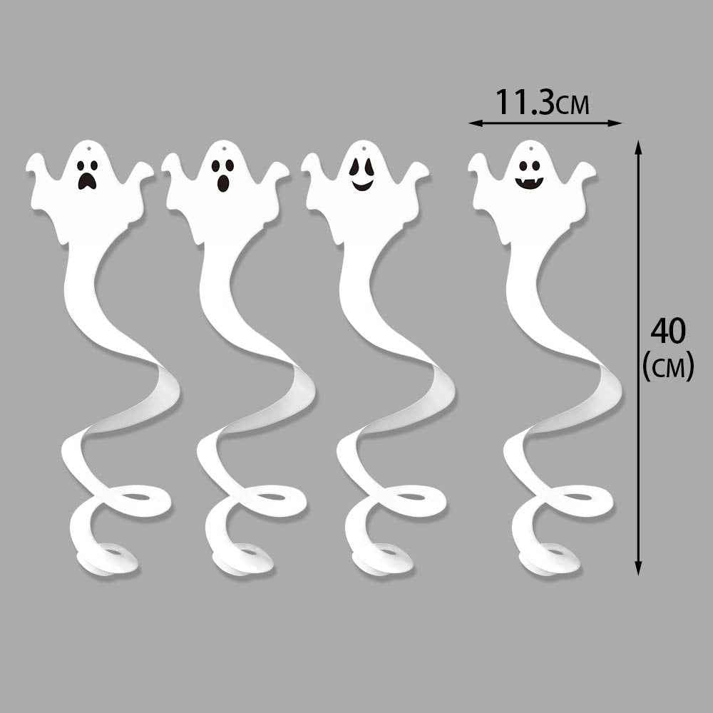 White Paper Ghost Halloween Hanging Ornament 8 Piece Set Party Decor