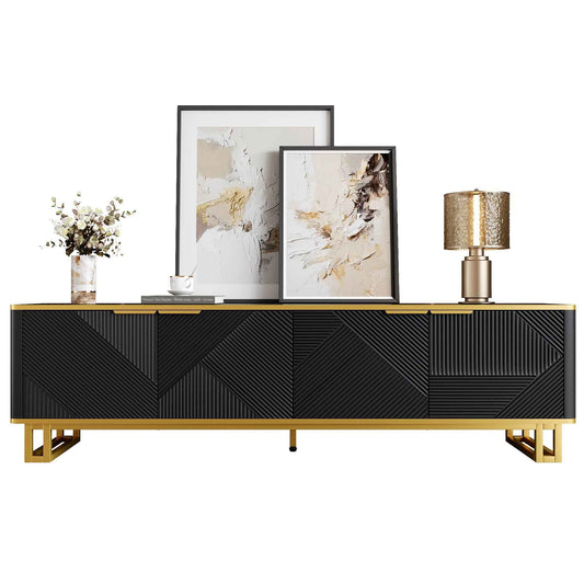 Transform Your Living Space with Our Geometric Black TV Cabinet