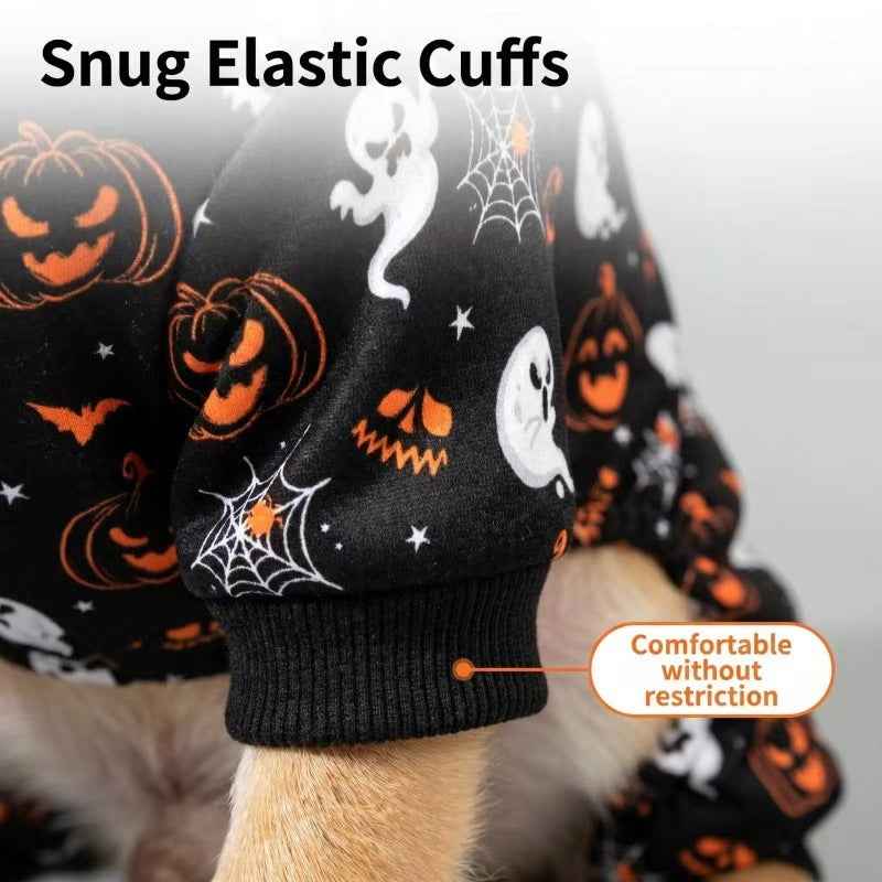 Halloween Pet Costume Pajamas Pumpkin Four-Legged Outfit Dog Clothes Halloween Clothes for Cats