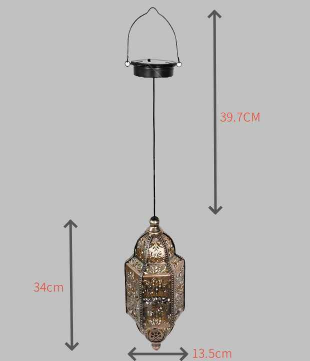 Solar iron hollow projection lamp