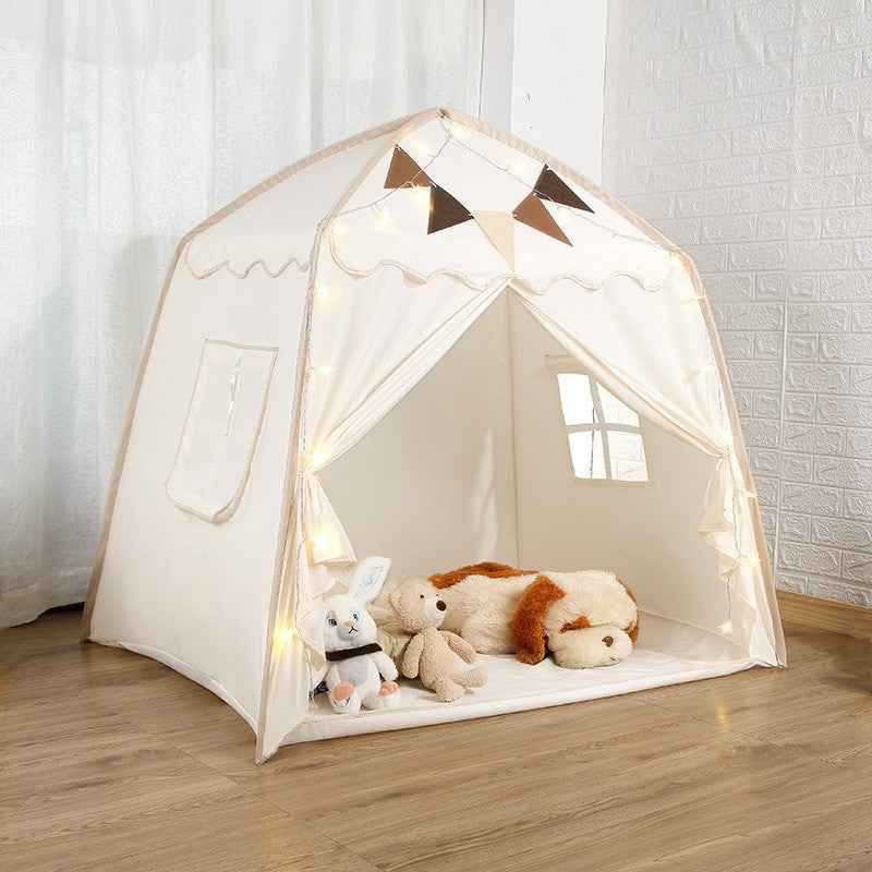 Large Kids Play Tent W Flags Star Lights Portable Teepee In Outdoor Dome Tent