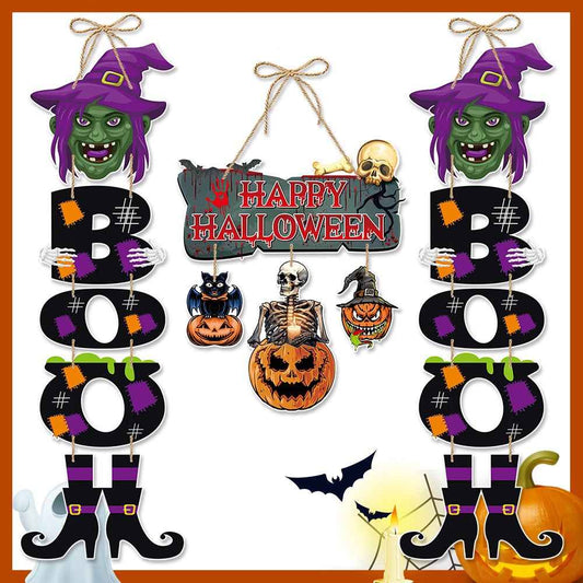 Halloween Party Decoration Door Hanging, Home Atmosphere Decoration Pumpkin Ornament Halloween Door Hanging Banner