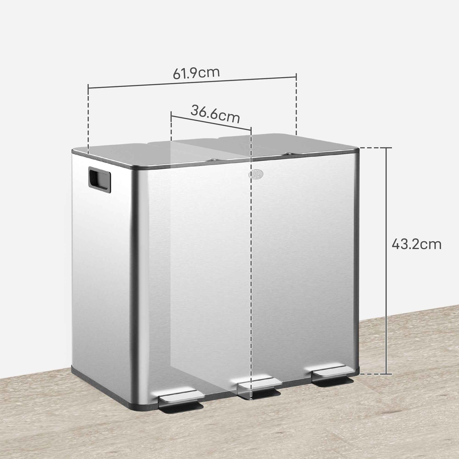 Organize Your Space with the Ultimate Triple Kitchen Pedal Bin