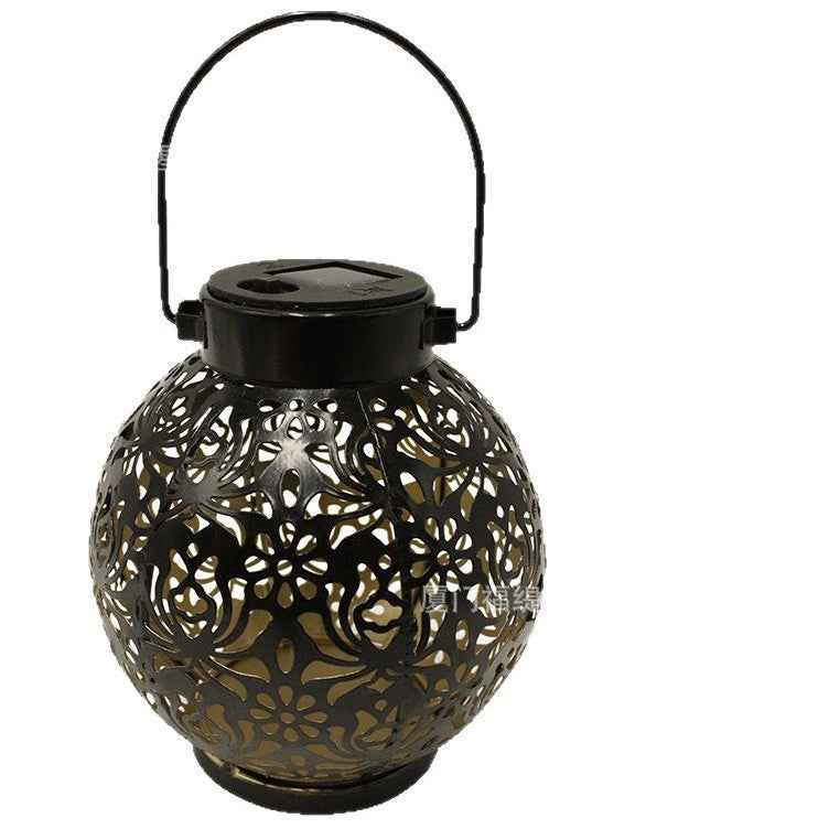Solar iron hollow projection lamp