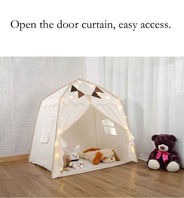 Large Kids Play Tent W Flags Star Lights Portable Teepee In Outdoor Dome Tent