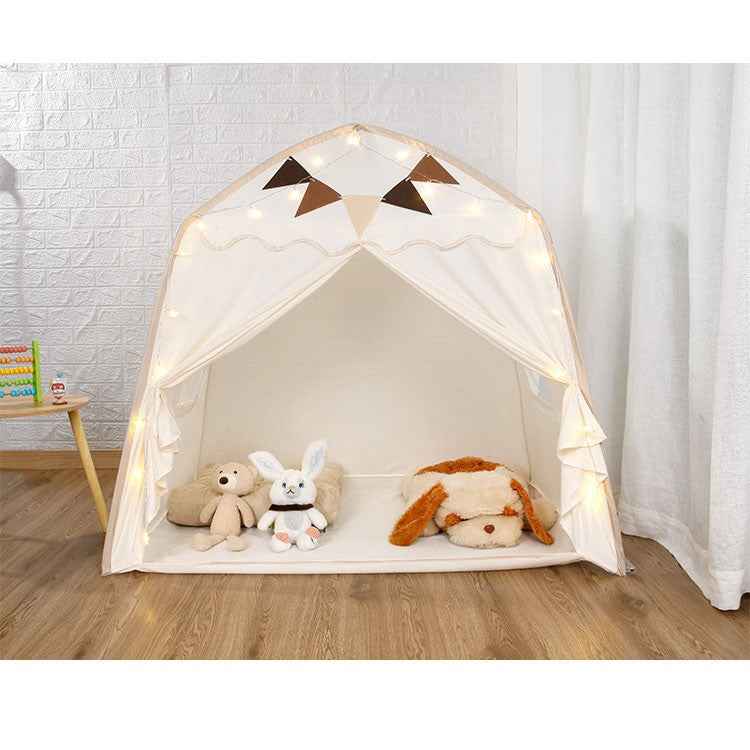 Large Kids Play Tent W Flags Star Lights Portable Teepee In Outdoor Dome Tent