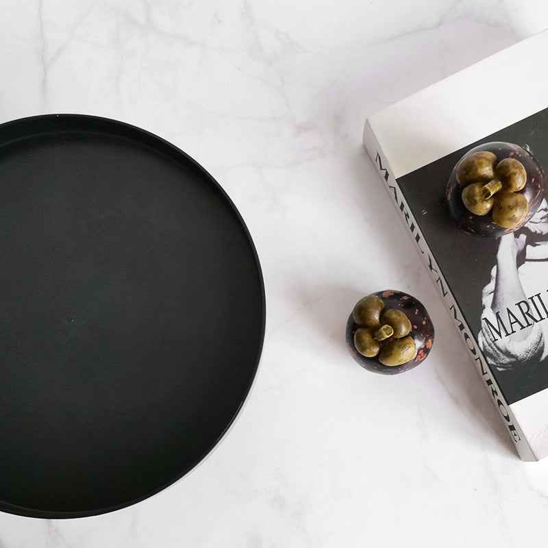 Simple Modern Circular Storage Tray Living Room Porch Fruit And Vegetable Fragrance Small Items Desktop Storage Tray Storage Tray