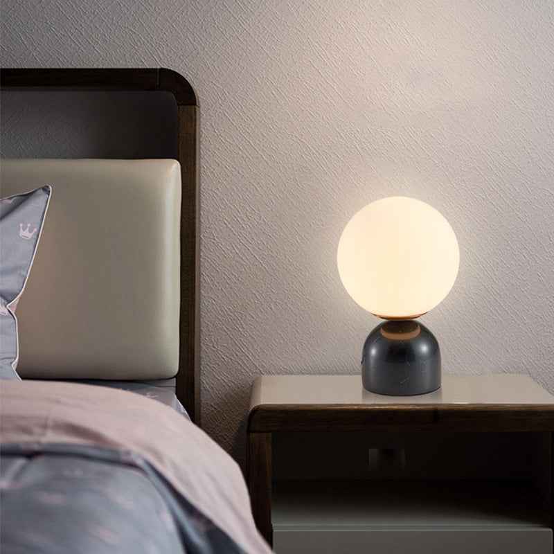 Creative Minimalist Table Lamp With Marble Base And Brass Hardware