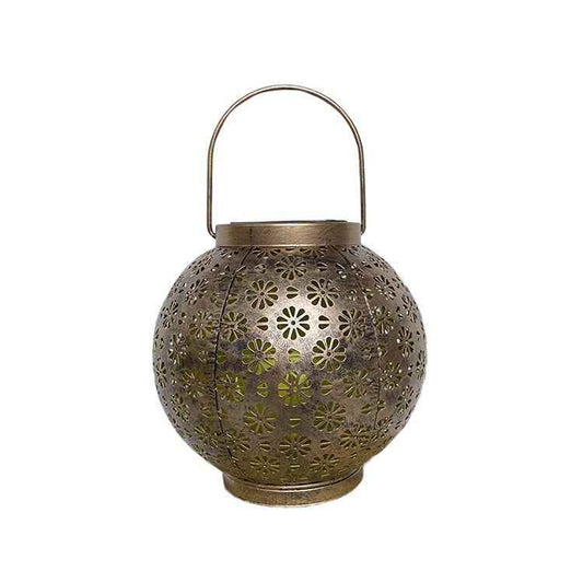 Solar iron hollow projection lamp