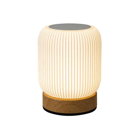 Wood Grain Remote Touch Night Light Tap Table Lamp Bedroom Bedside Lamp RGB Color Light