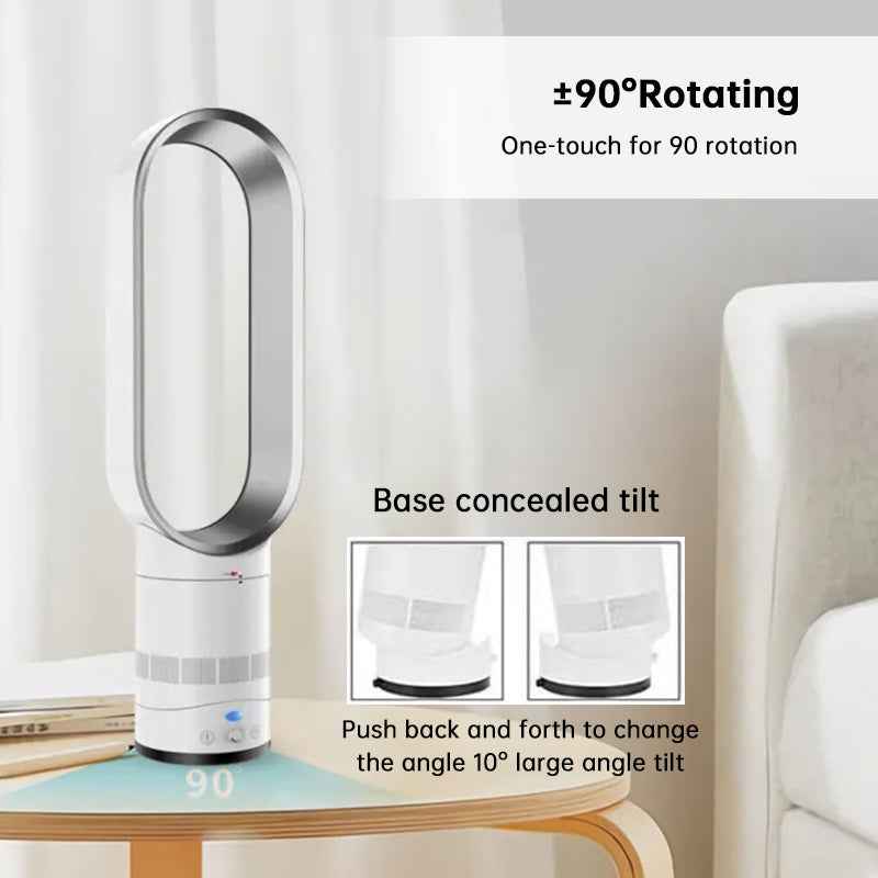 2025 New 16" Bladeless Tower Fan with Remote, Quiet Floor Fan for Home