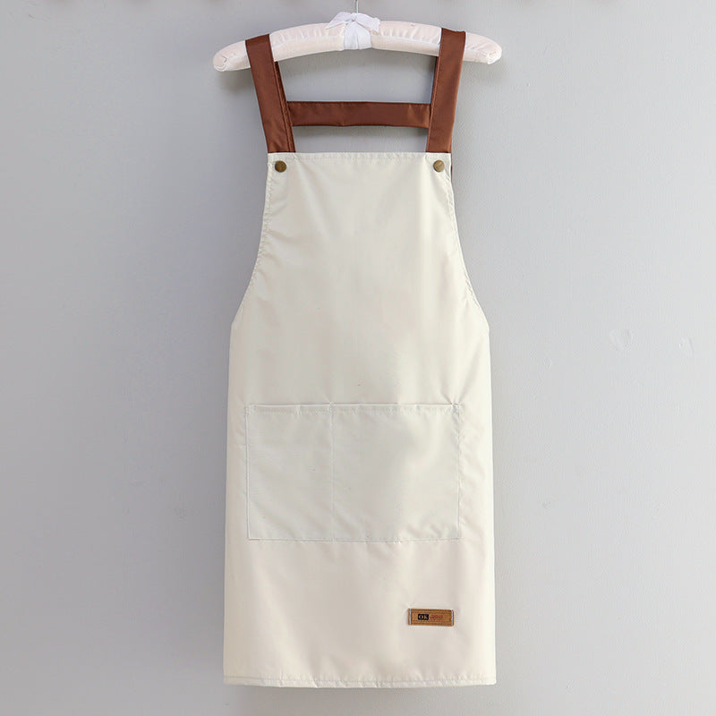 Waterproof Fabric Waist Apron For Kitchen With Oil Proof H Strap Design