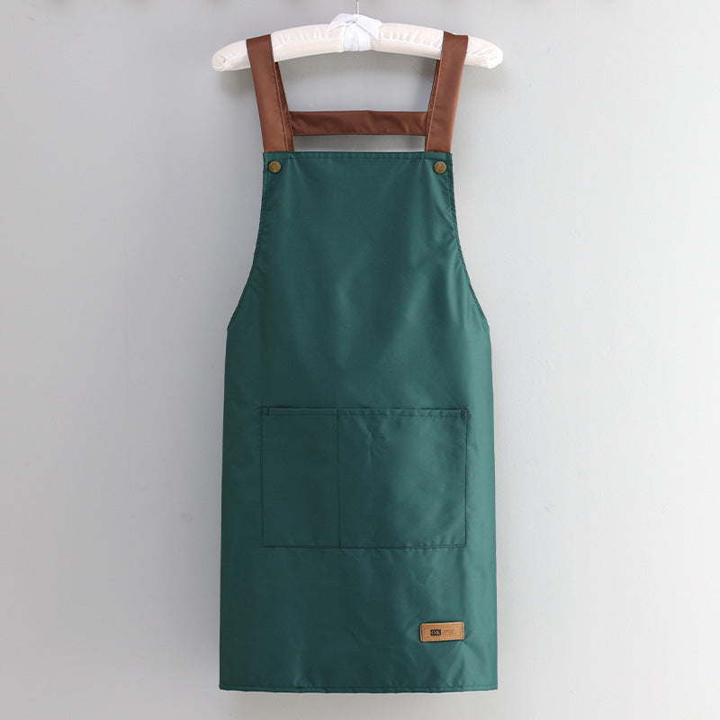 Waterproof Fabric Waist Apron For Kitchen With Oil Proof H Strap Design