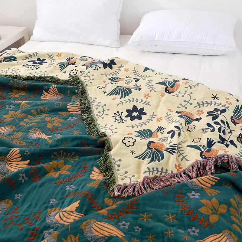 Cotton Gauze Sofa Cover All-Cotton Full Coverage Throw Blanket Nordic Style Sofa Pad Throw Towel Blanket Universal for All Seasons
