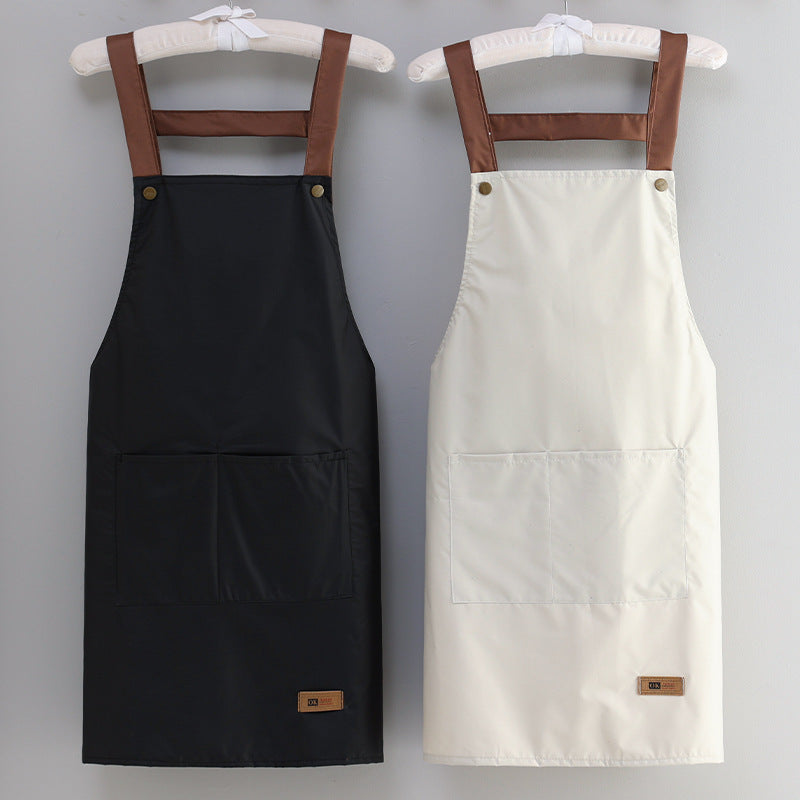 Waterproof Fabric Waist Apron For Kitchen With Oil Proof H Strap Design