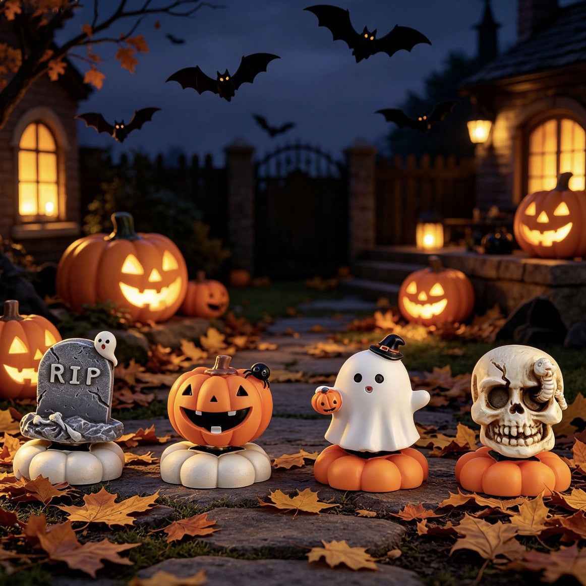 Halloween Decoration Pumpkin Sprite Resin Ornament Festival Craft Decor Item