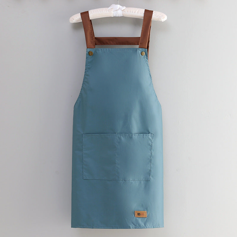 Waterproof Fabric Waist Apron For Kitchen With Oil Proof H Strap Design