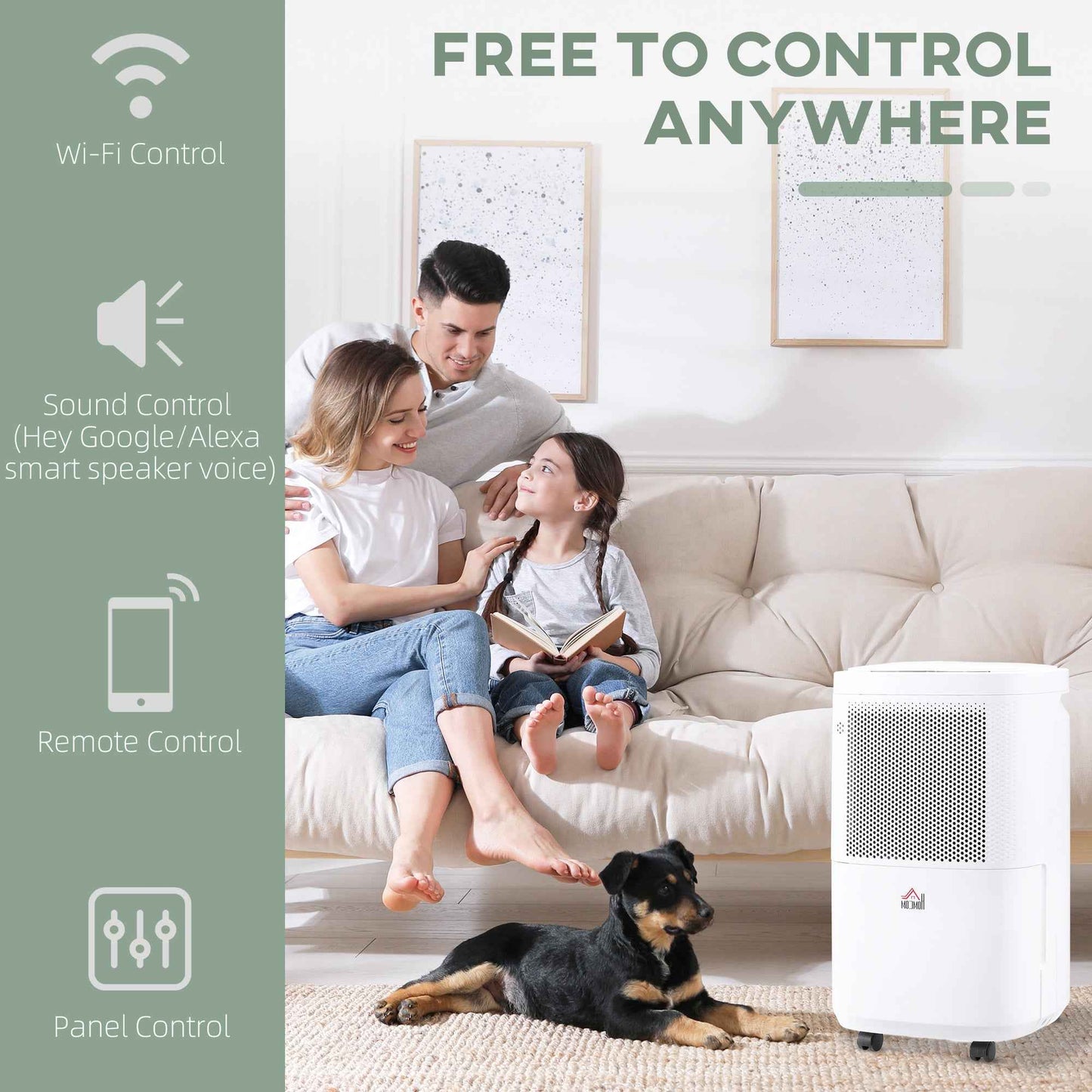 10L/Day 2200ML Portable Quiet Dehumidifier With WiFi Smart App Control, Electric Moisture Air Dehumidifier For Home Laundry Basement