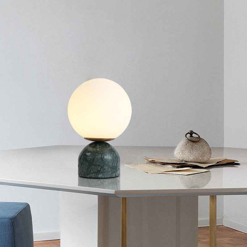 Creative Minimalist Table Lamp With Marble Base And Brass Hardware