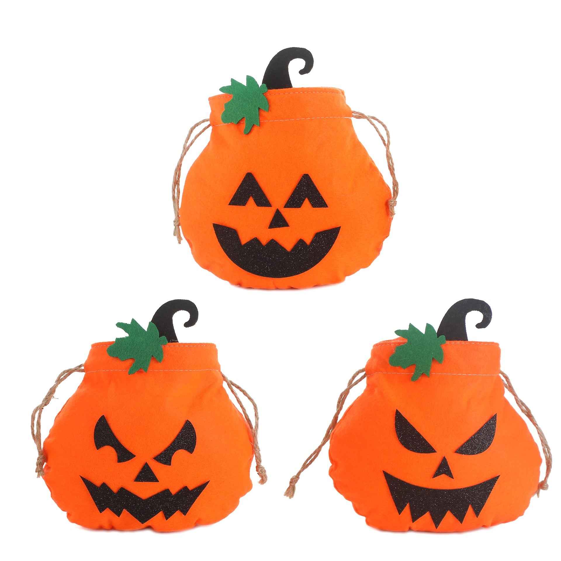 Halloween Decorative Pumpkin Face Tote Bag for Kids Candy Gift Bag Pumpkin Bag