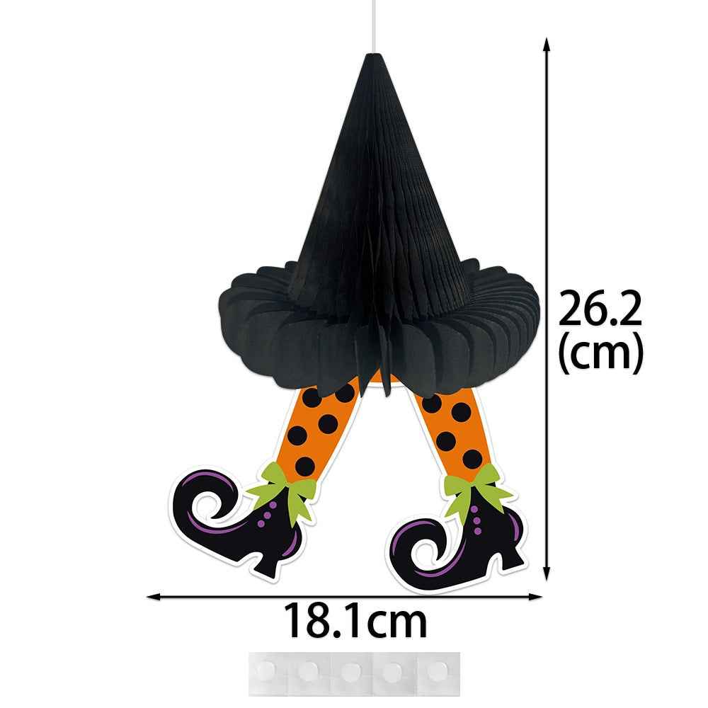 Halloween Decoration Honeycomb Ball Hanging Ornament Halloween Party Decoration Pumpkin Spider 3D Honeycomb