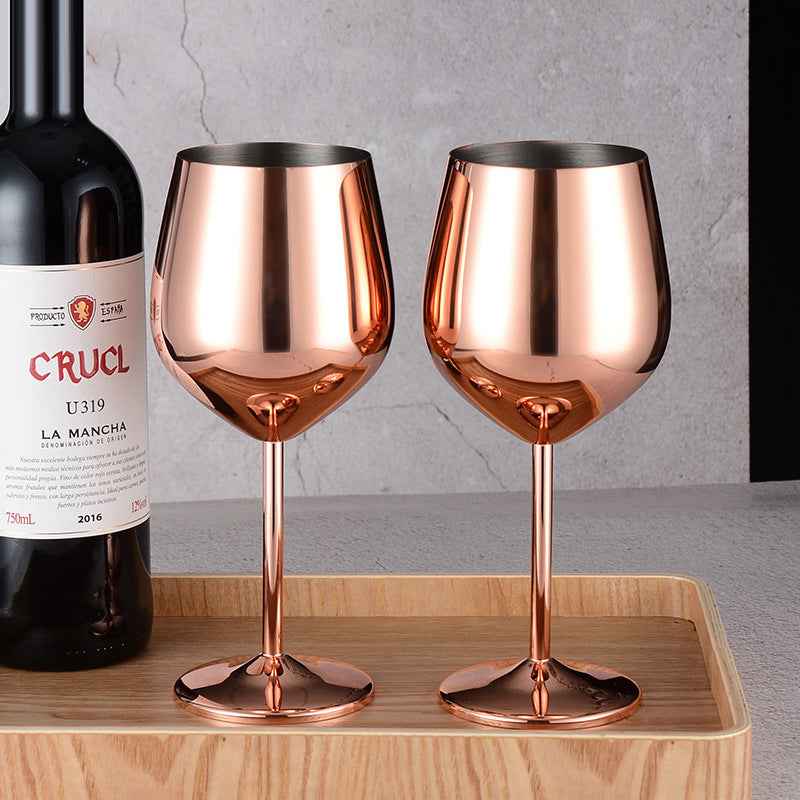 Stainless Steel Red Wine Glass Tall Champagne Cup 500ML