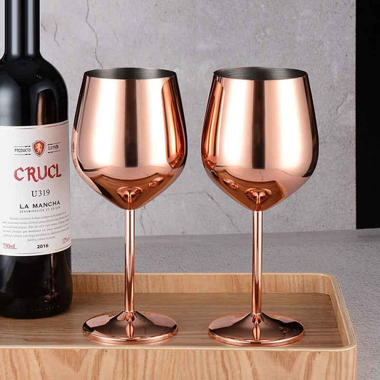 Stainless Steel Red Wine Glass Tall Champagne Cup 500ML