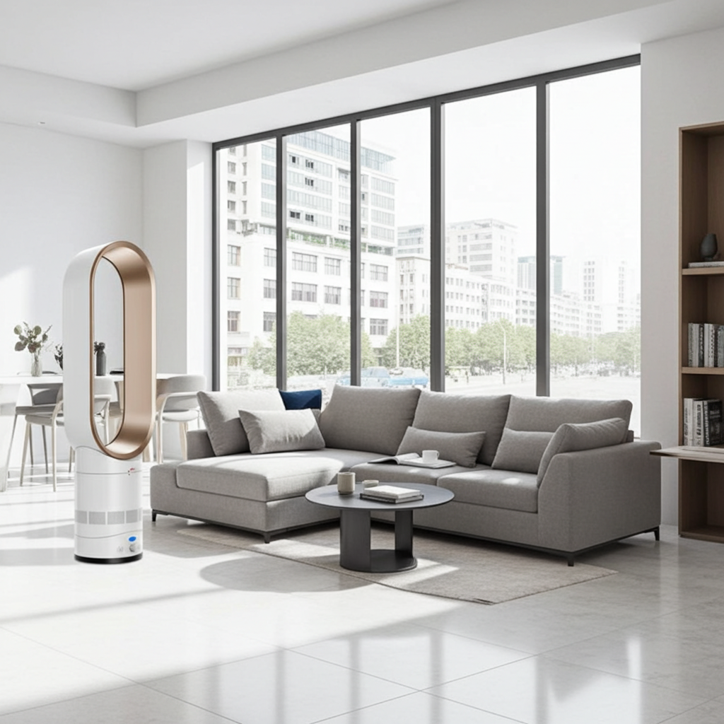 2025 New 16" Bladeless Tower Fan with Remote, Quiet Floor Fan for Home