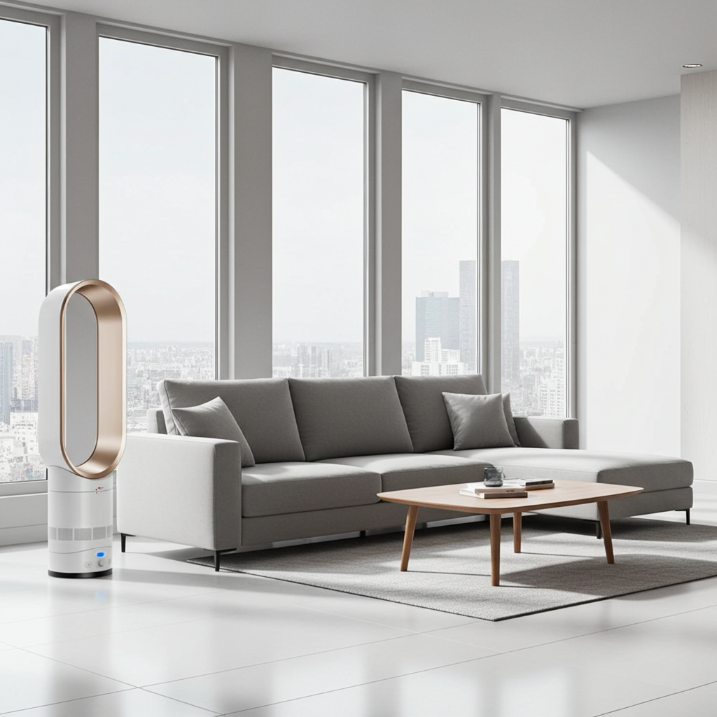2025 New 16" Bladeless Tower Fan with Remote, Quiet Floor Fan for Home