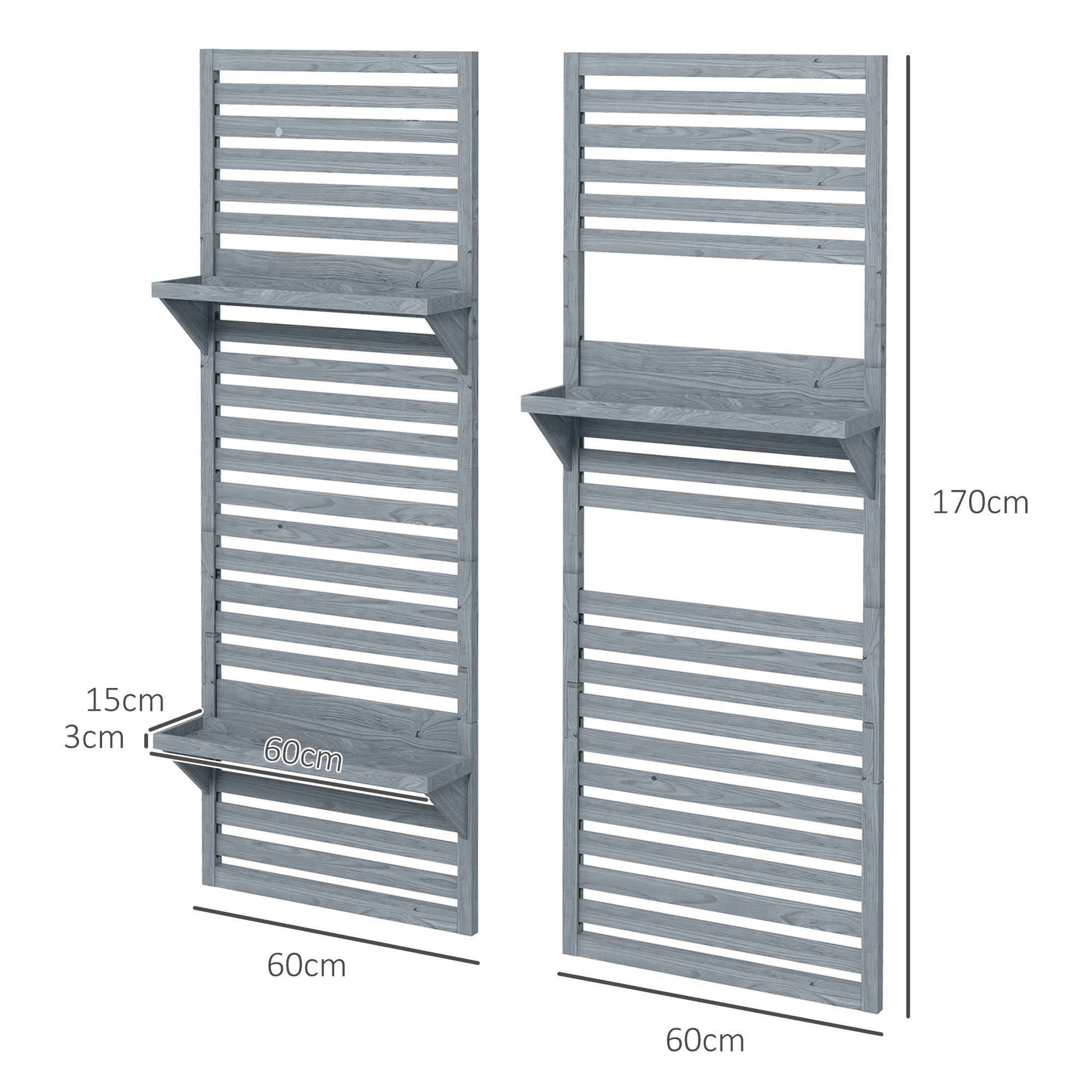 Elevate Your Garden Aesthetics with Our Wall Mounted Plant Stands Set of 2 – Fir Wood Flower Shelves for Balcony and Patio