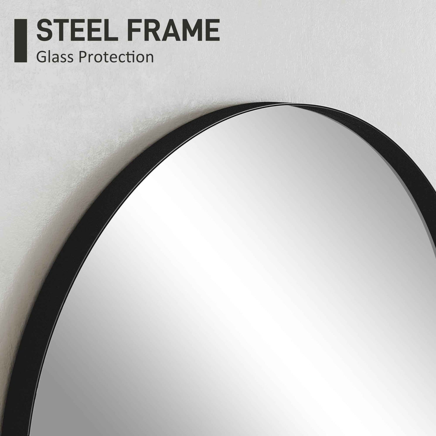 50 X 70cm Arched Home Mirror - Black