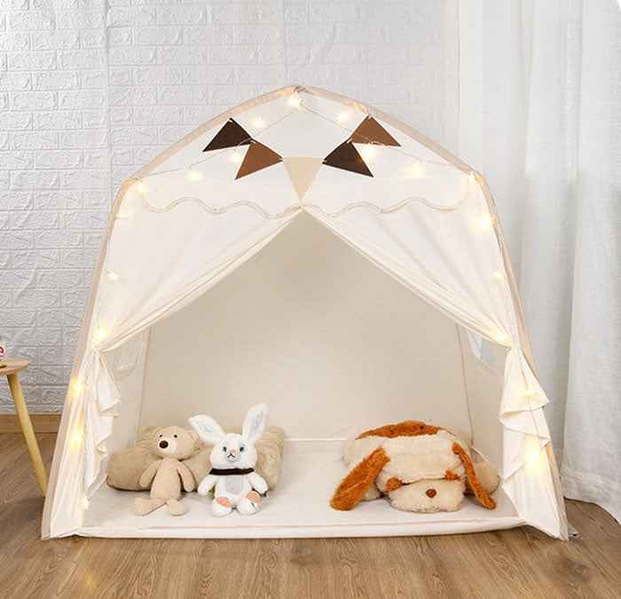 Large Kids Play Tent W Flags Star Lights Portable Teepee In Outdoor Dome Tent
